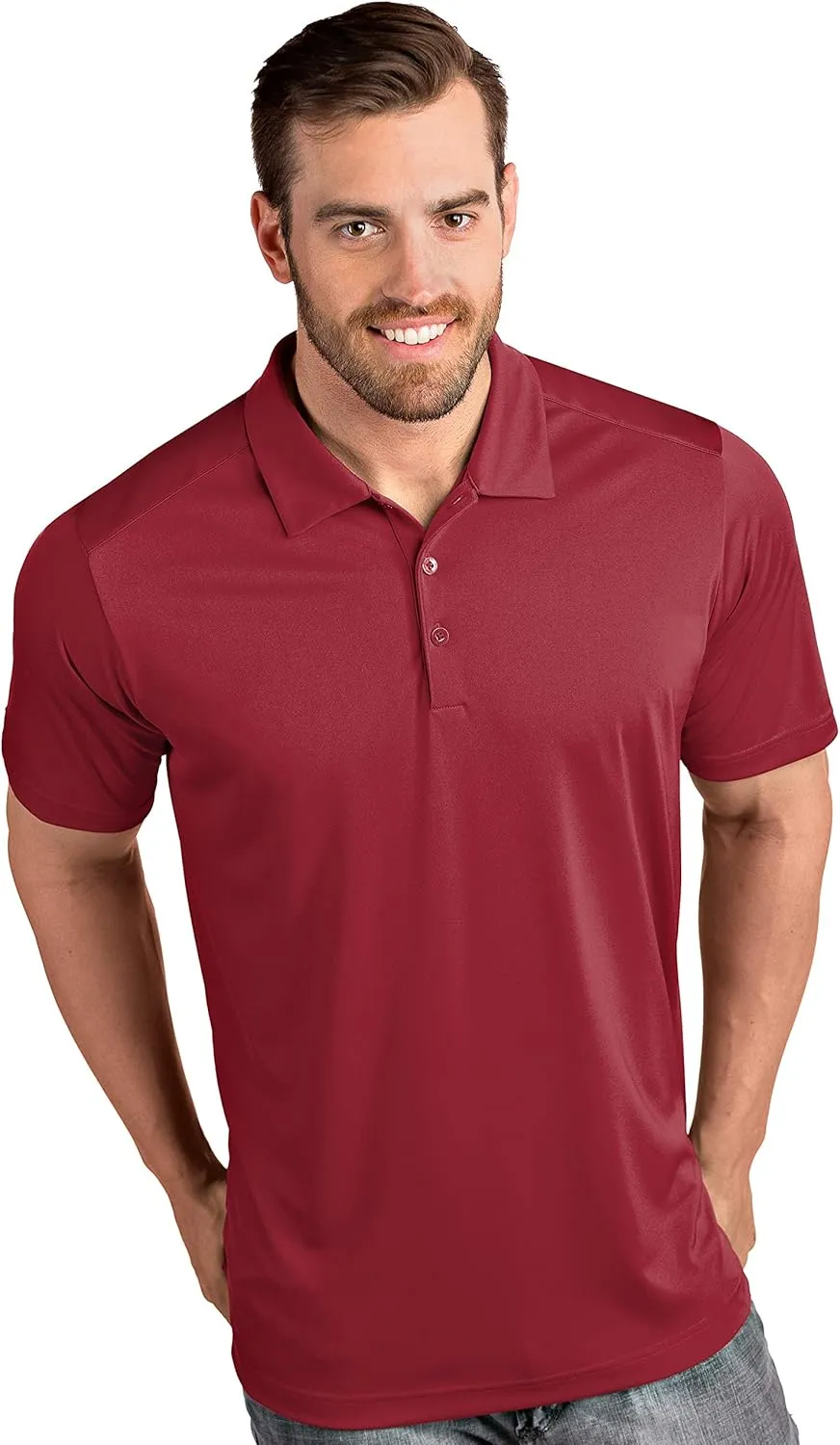 Antigua Men's Tribute Short Sleeve Interlock Knit Polo