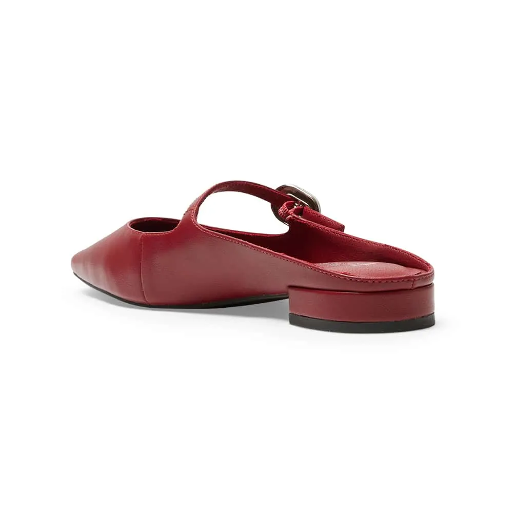 Bacall Flat in Red Smooth