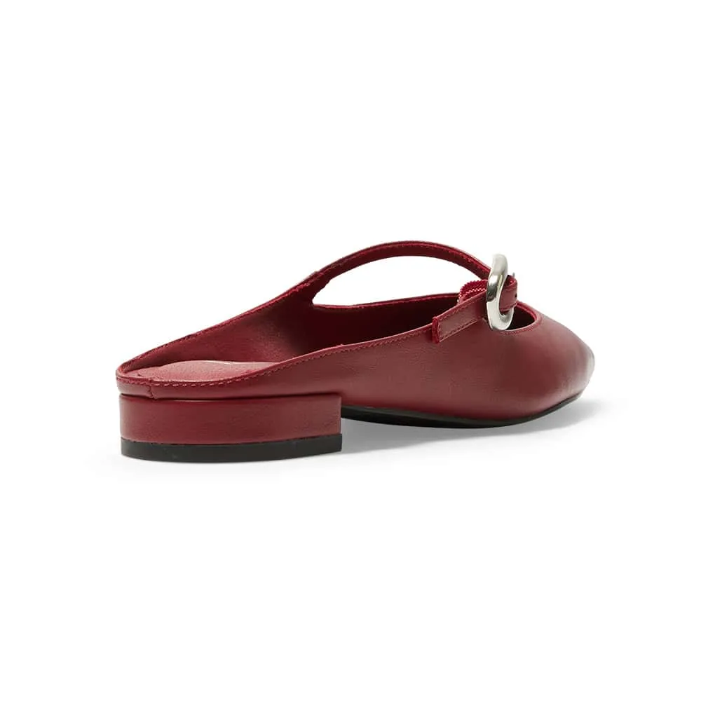 Bacall Flat in Red Smooth