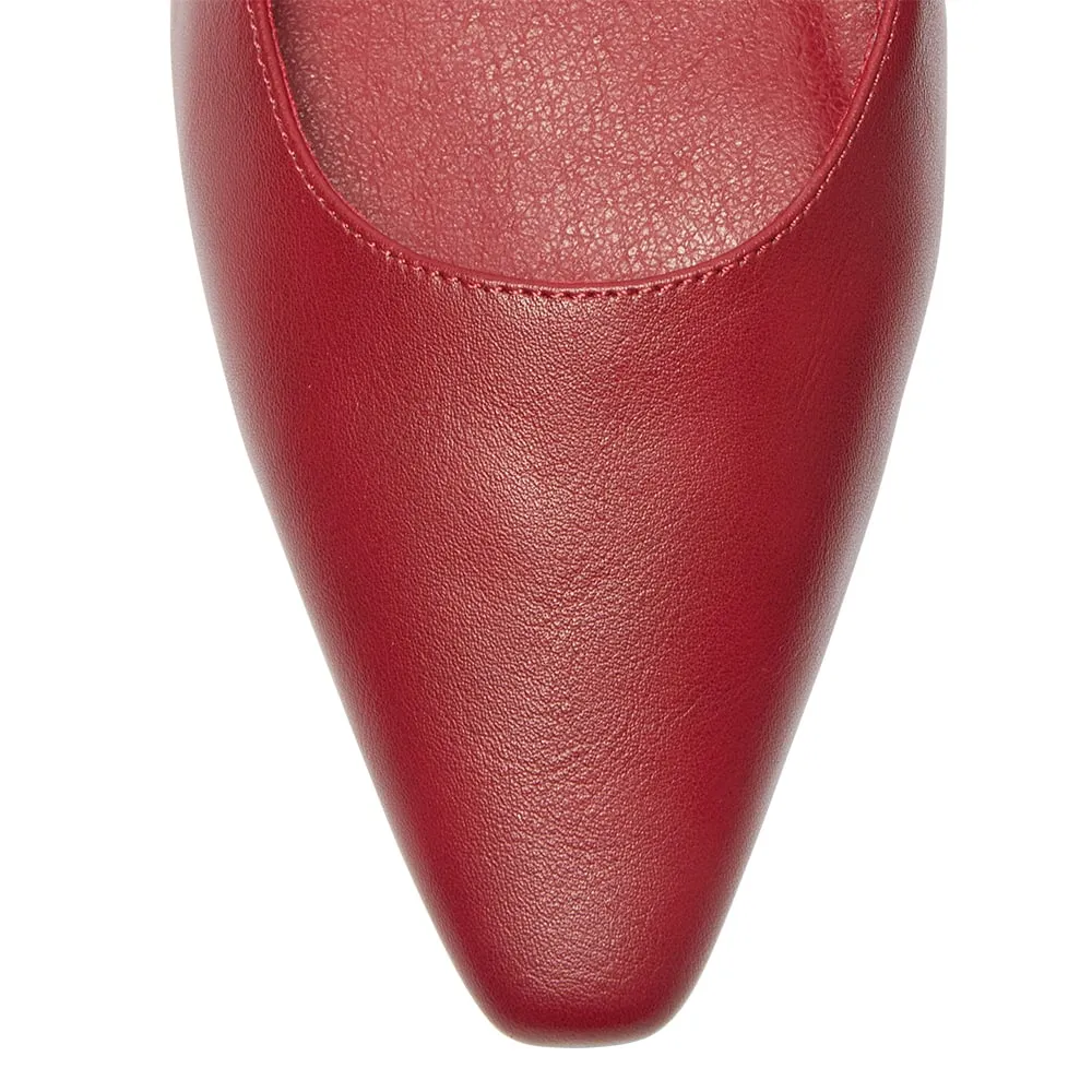 Bacall Flat in Red Smooth