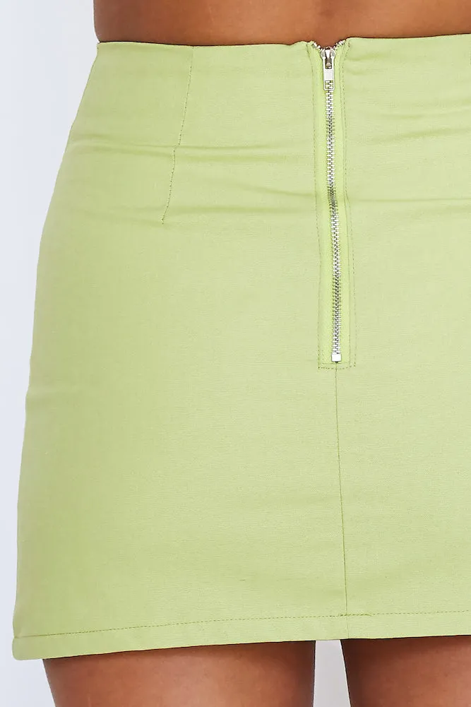 Bright And Loud Mini Skirt Green