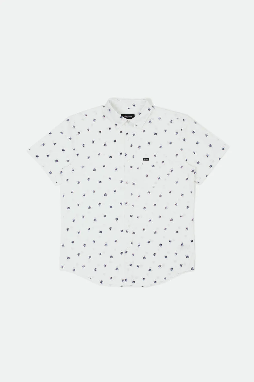 Charter Print S/S Woven - Off White/Casa Blanca Blue