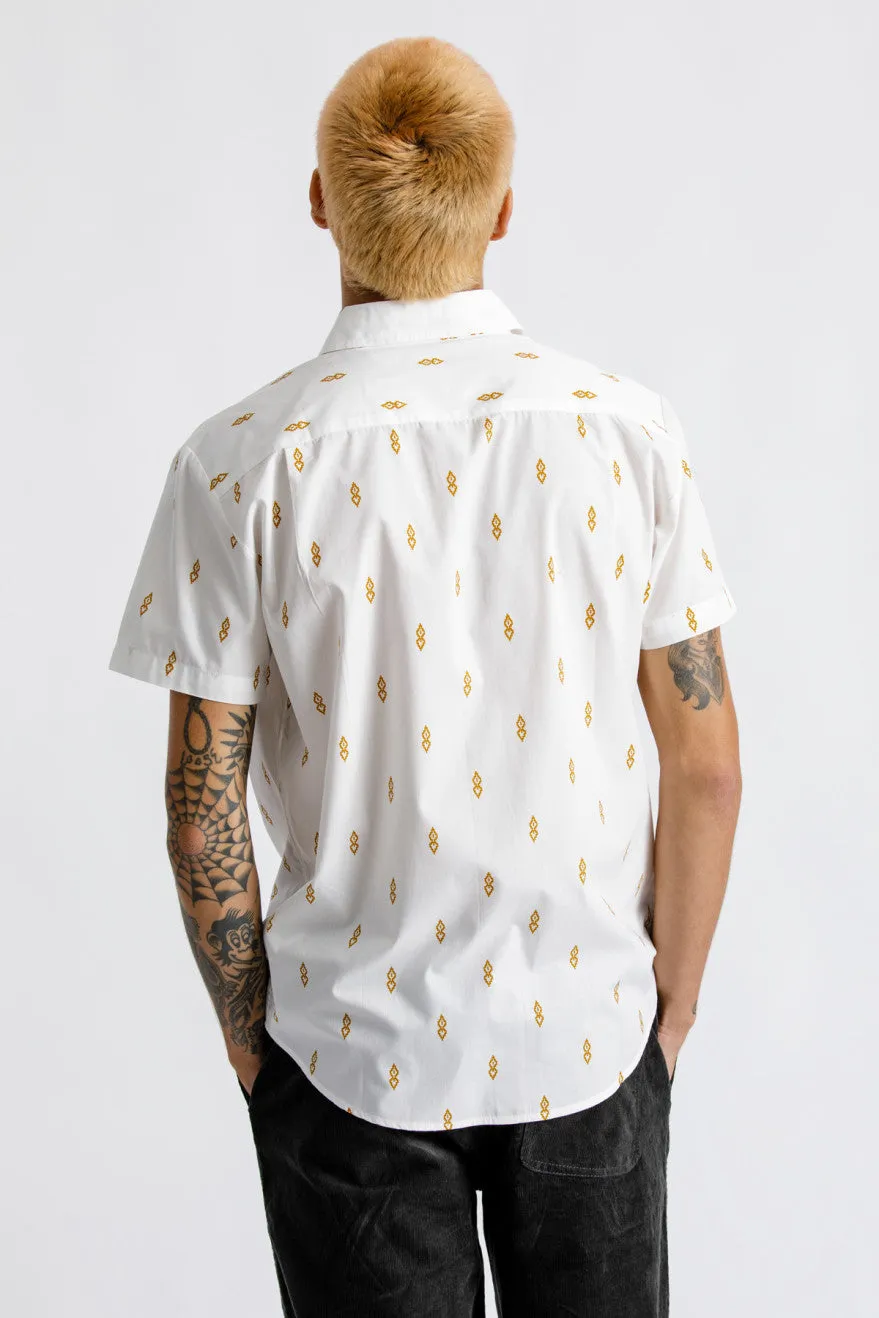 Charter Print S/S Woven - Off White/Honey