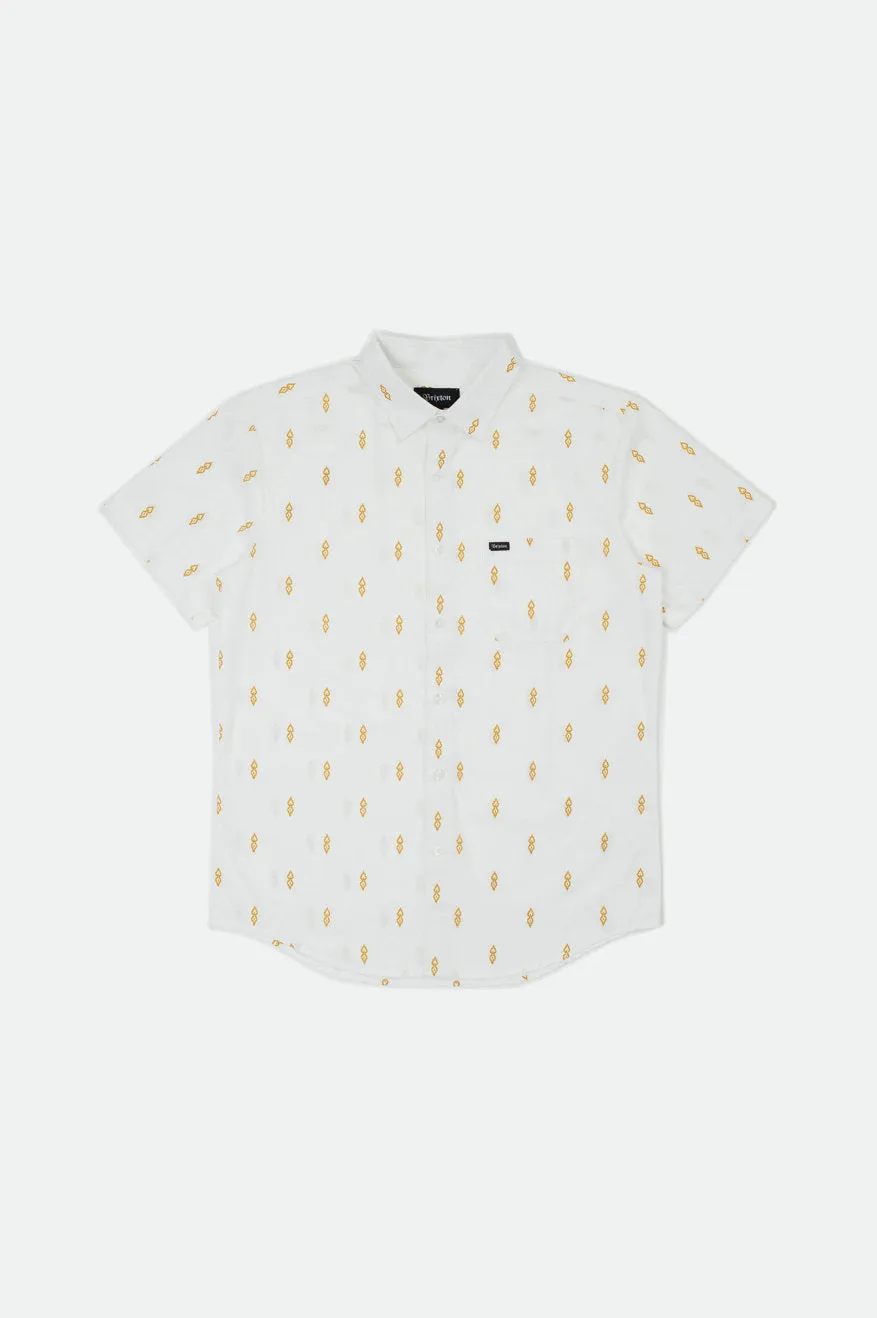 Charter Print S/S Woven - Off White/Honey