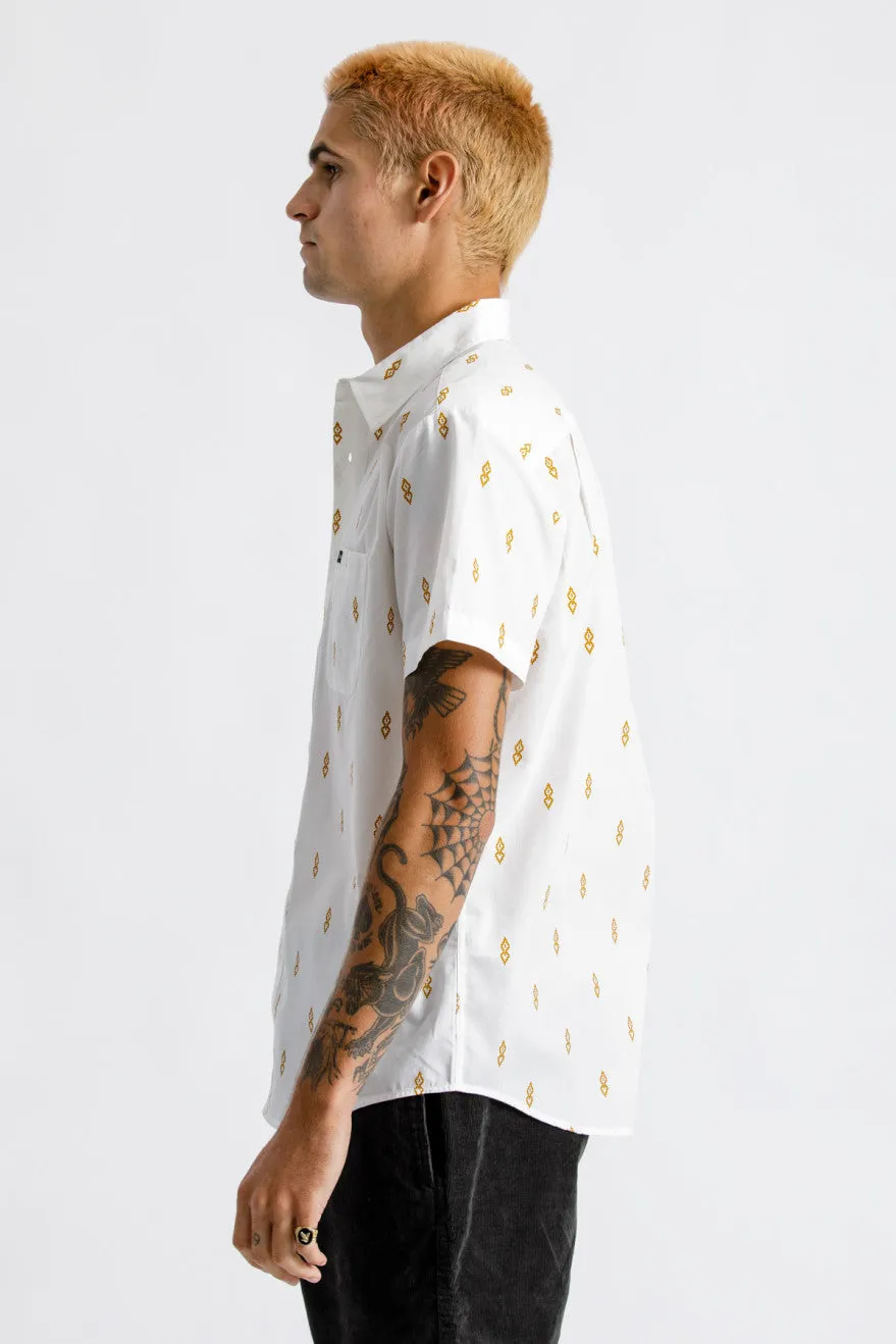 Charter Print S/S Woven - Off White/Honey