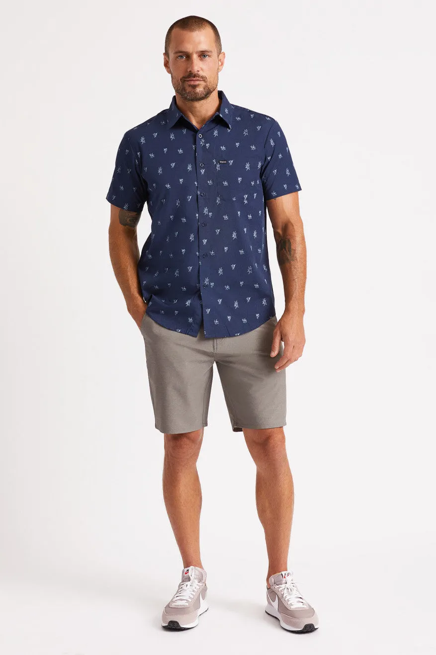 Charter Print S/S Woven - Washed Navy/Aqua