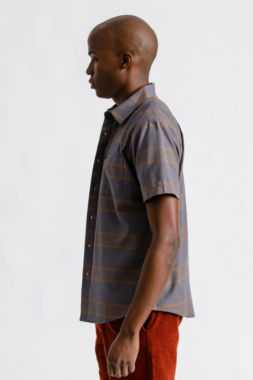 Charter Stripe S/S Woven - Charcoal/Copper
