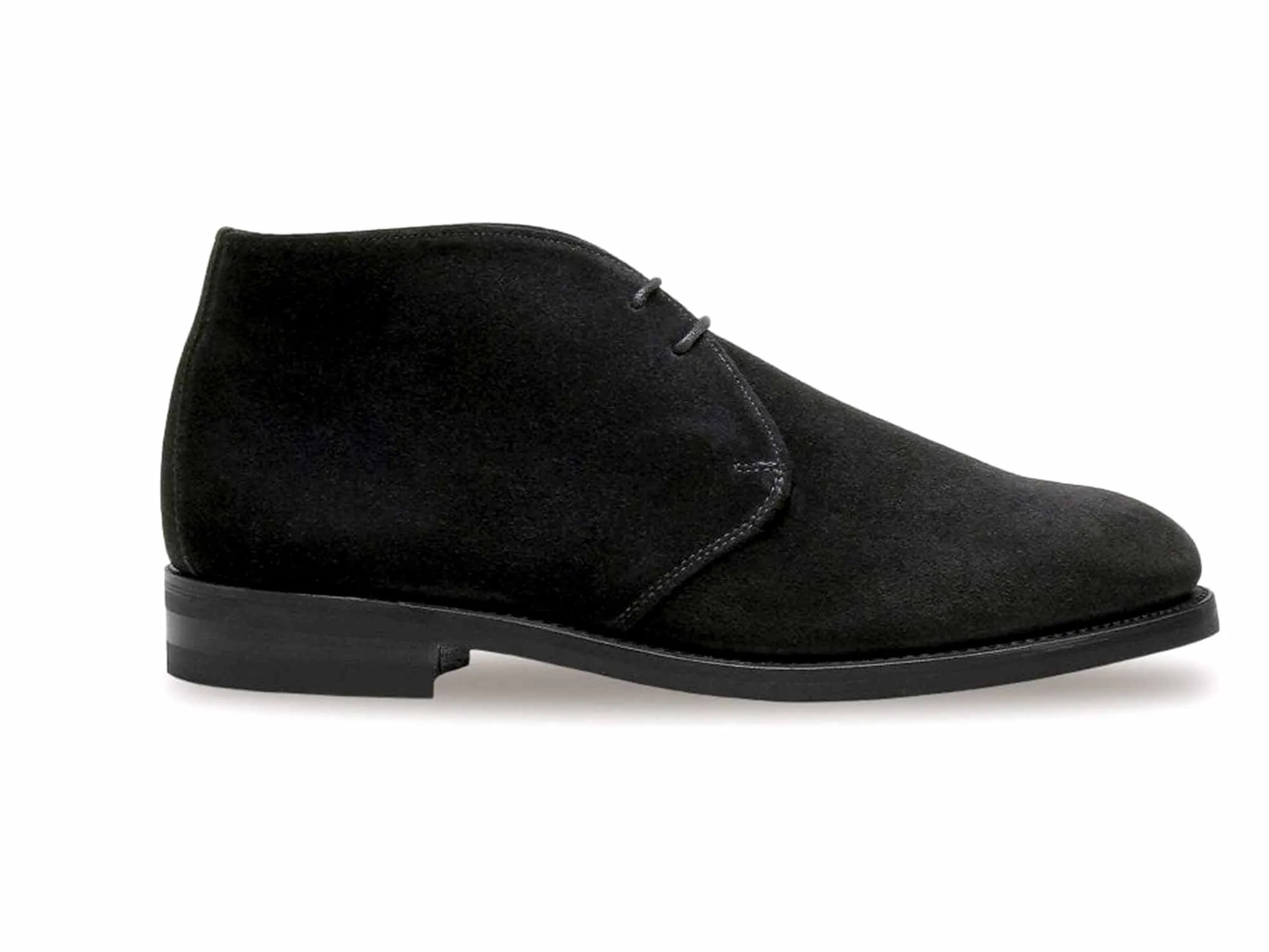 CHESHAM Black Suede Chukka Boot with Rubber Sole