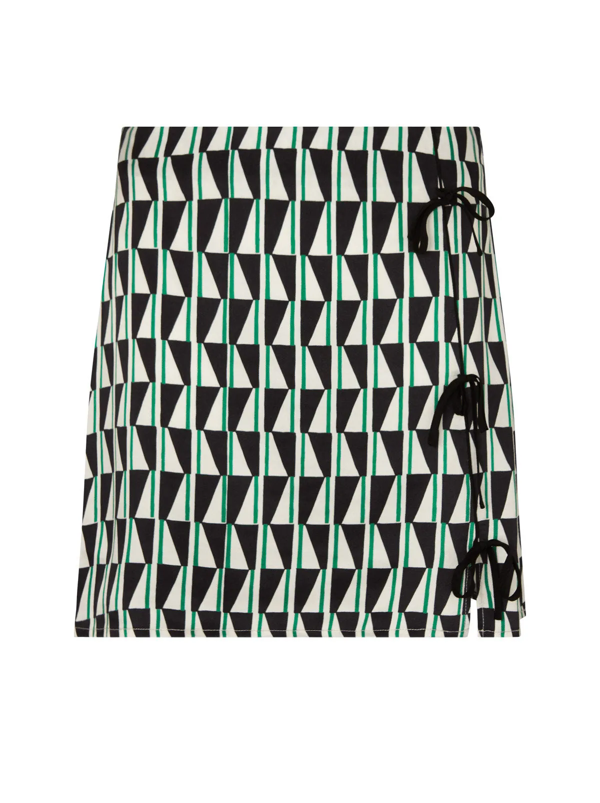 Christa Green Tile Print Mini Skirt