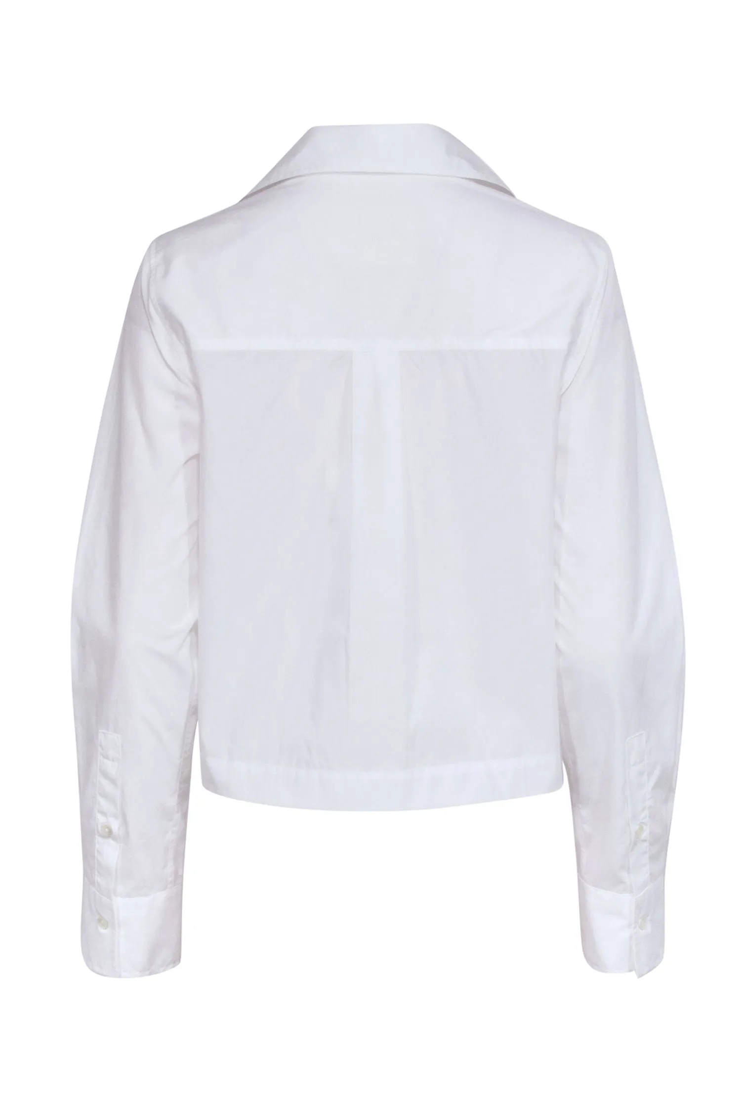 Closed - White Collared Cropped Button Front Top Sz XS