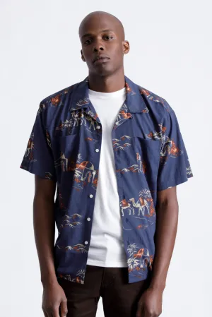 Cruze S/S Woven - Washed Navy/Ginger