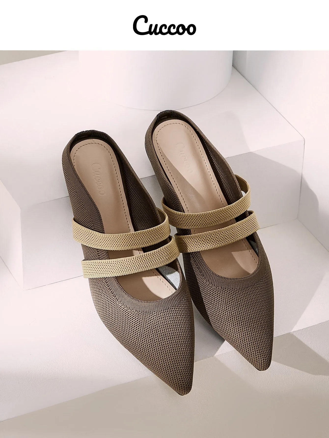 Cuccoo Minimalist Point Toe Flat Mules