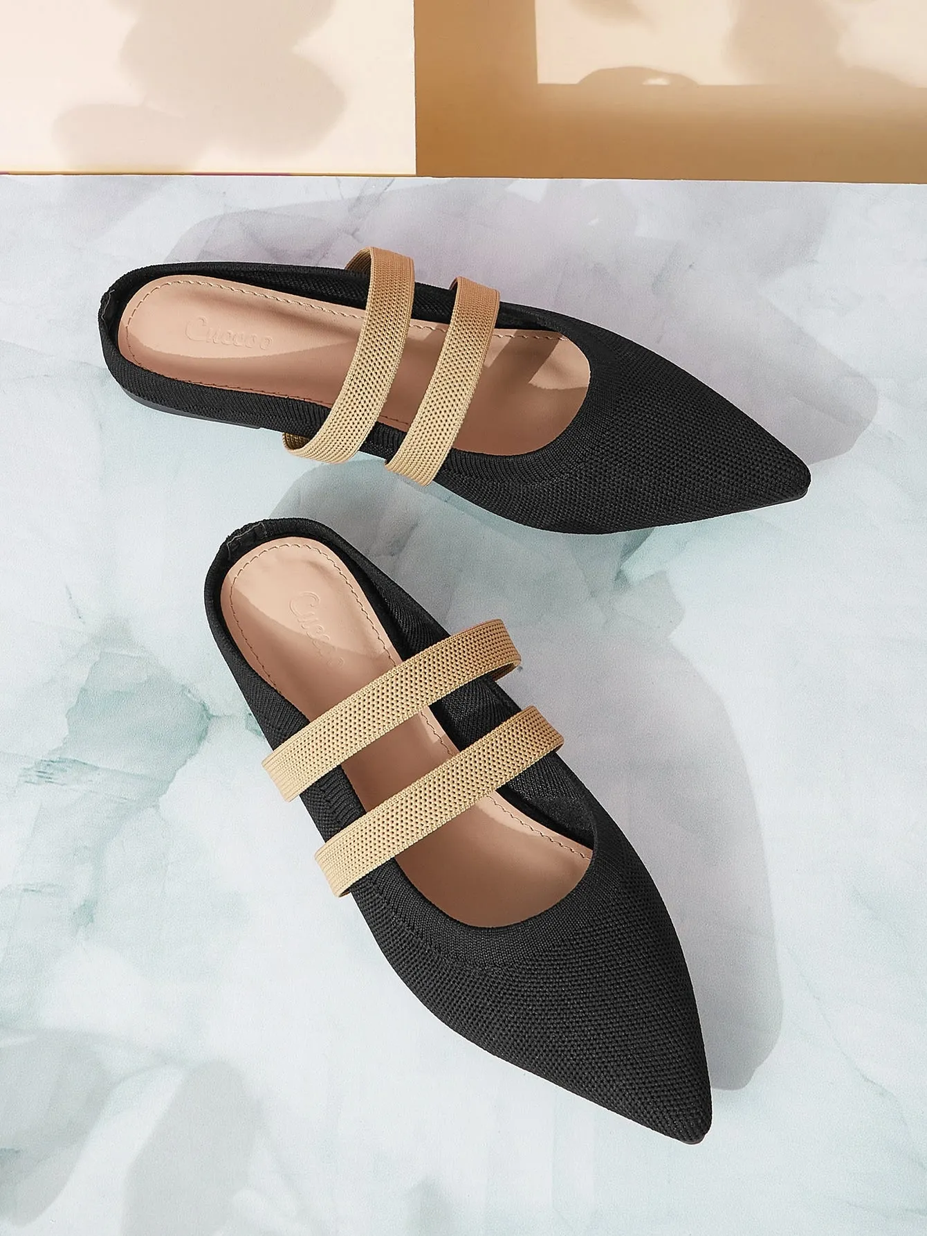 Cuccoo Minimalist Point Toe Flat Mules