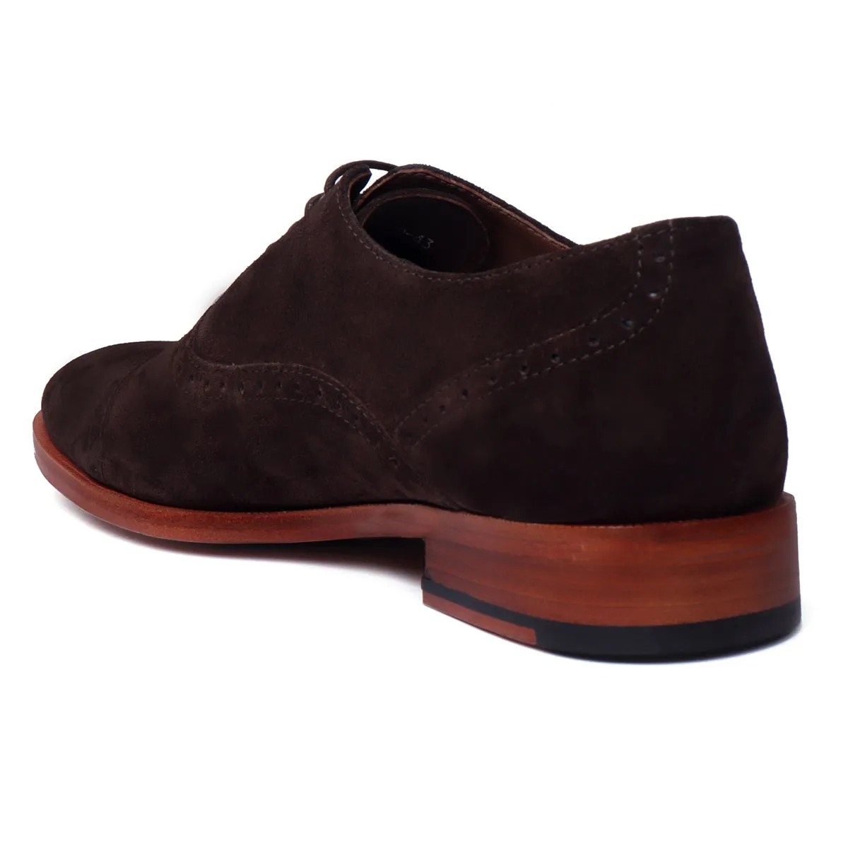Dark Brown Formal Shoes for Men in Suede Leather