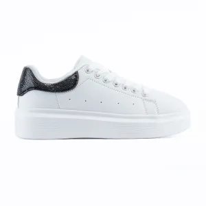 Fortuna - Lace-Up Sneakers with Rhinestone Accents, Chunky Lightweight Sole, Perfect for Casual or Urban Street Style