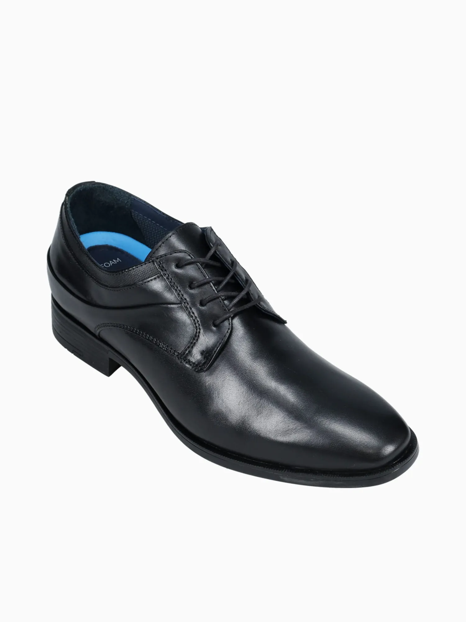 Gibbons Plain Toe Black Leather