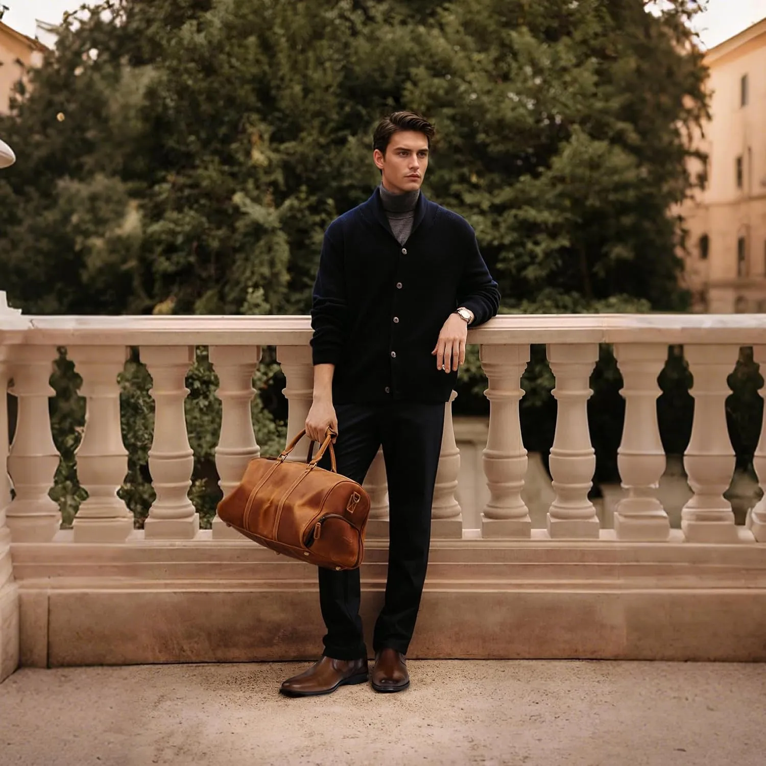 Holy dove Chelsea Boots Men  Genuine Leather,Chelsea Boots for Men with Side Zipper, Casual Slip-On Ankle Boots, Chukka & Oxford Style Dress Boots