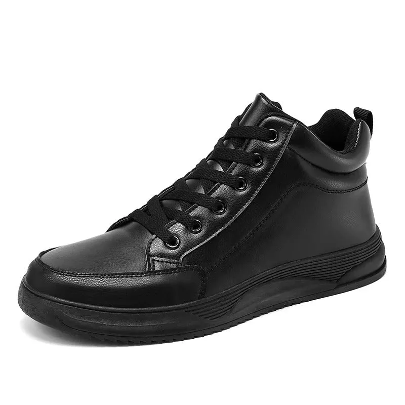 Hudson™ Trendy all-match rode en zwarte heren hoge sneakers