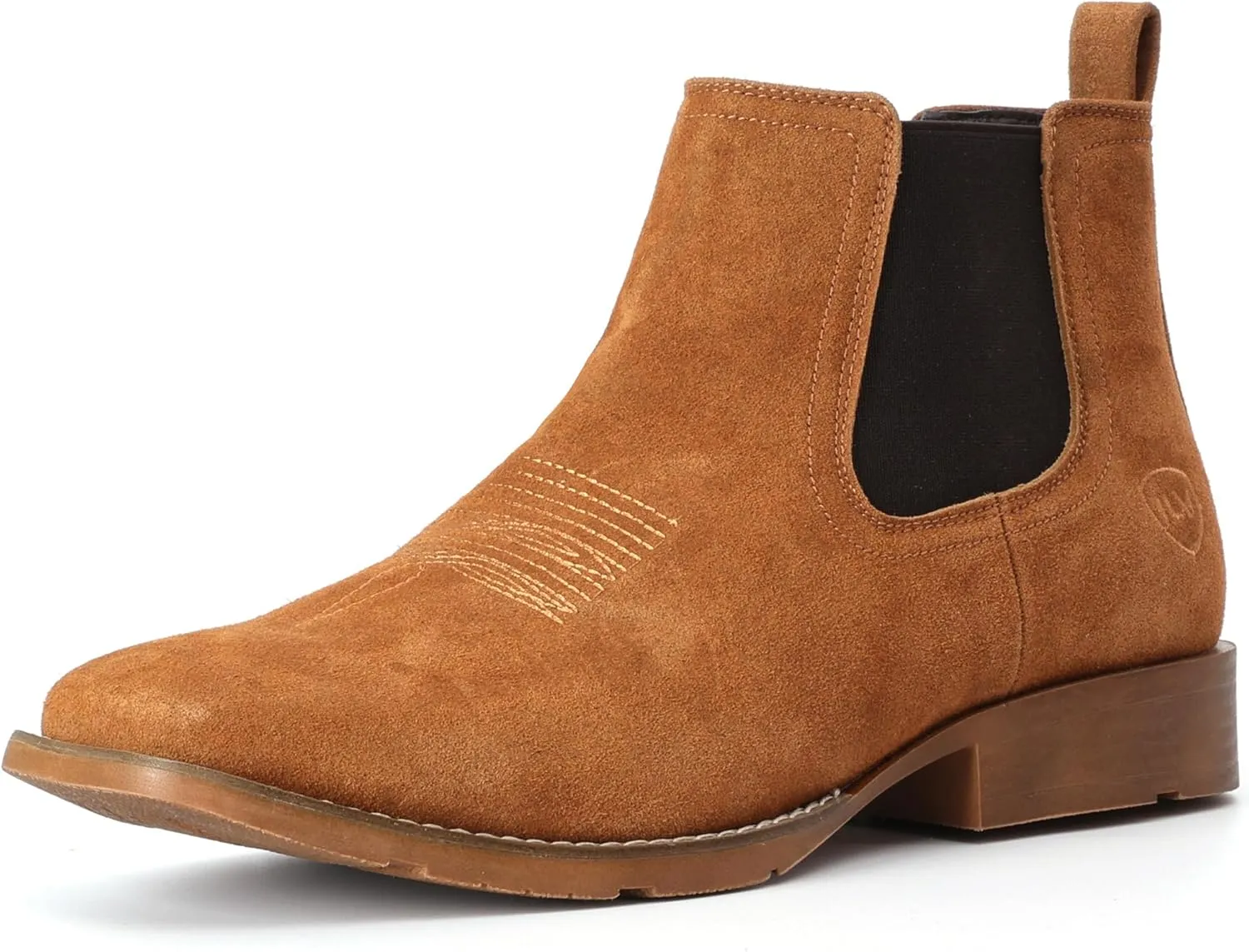 IUV Genuine Cowhide Suede Chelsea Boots For Men Western Boots Ankle Boot Casual Dress Slip On