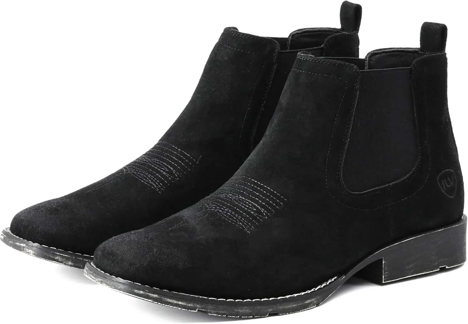 IUV Genuine Cowhide Suede Chelsea Boots For Men Western Boots Ankle Boot Casual Dress Slip On