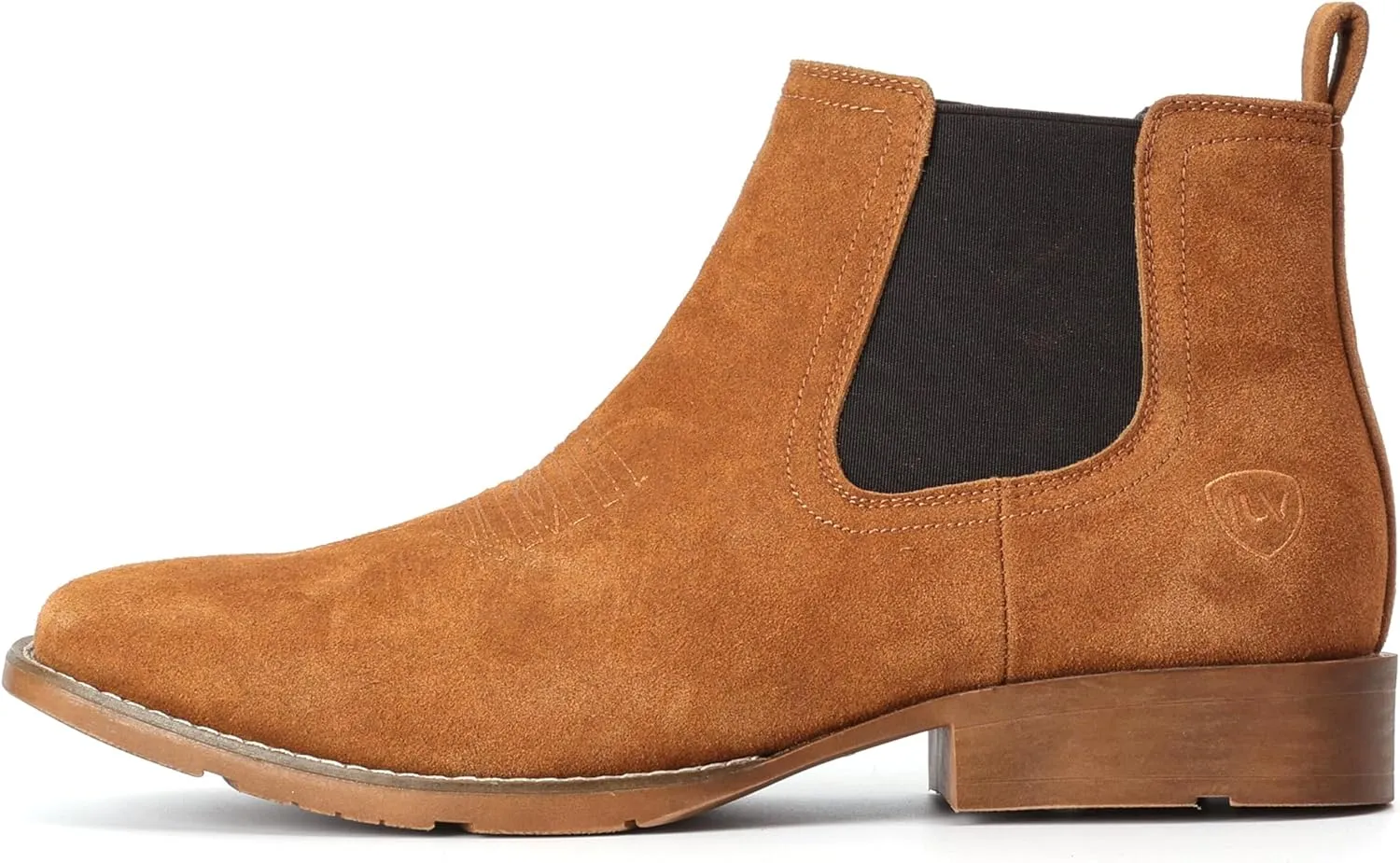 IUV Genuine Cowhide Suede Chelsea Boots For Men Western Boots Ankle Boot Casual Dress Slip On