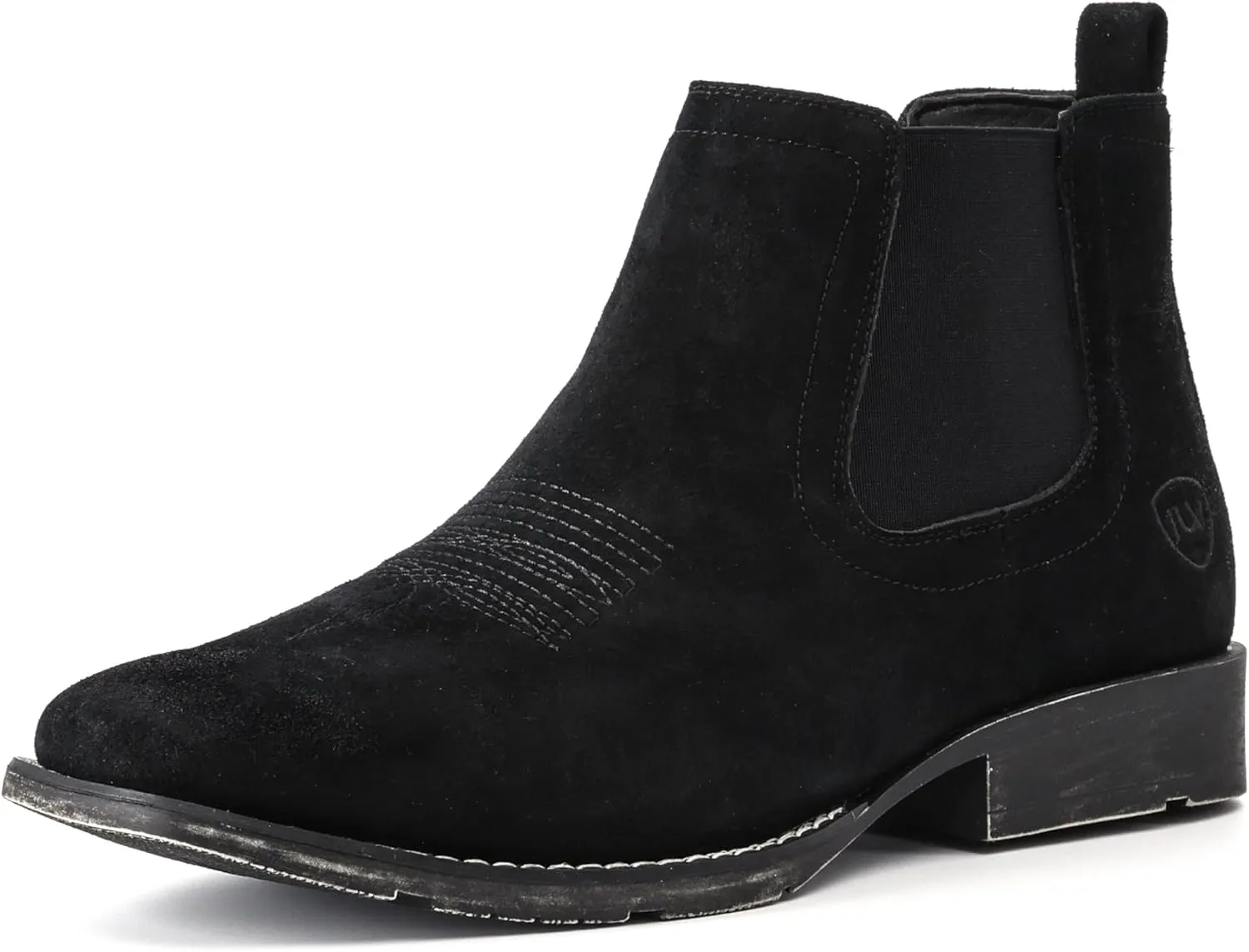 IUV Genuine Cowhide Suede Chelsea Boots For Men Western Boots Ankle Boot Casual Dress Slip On