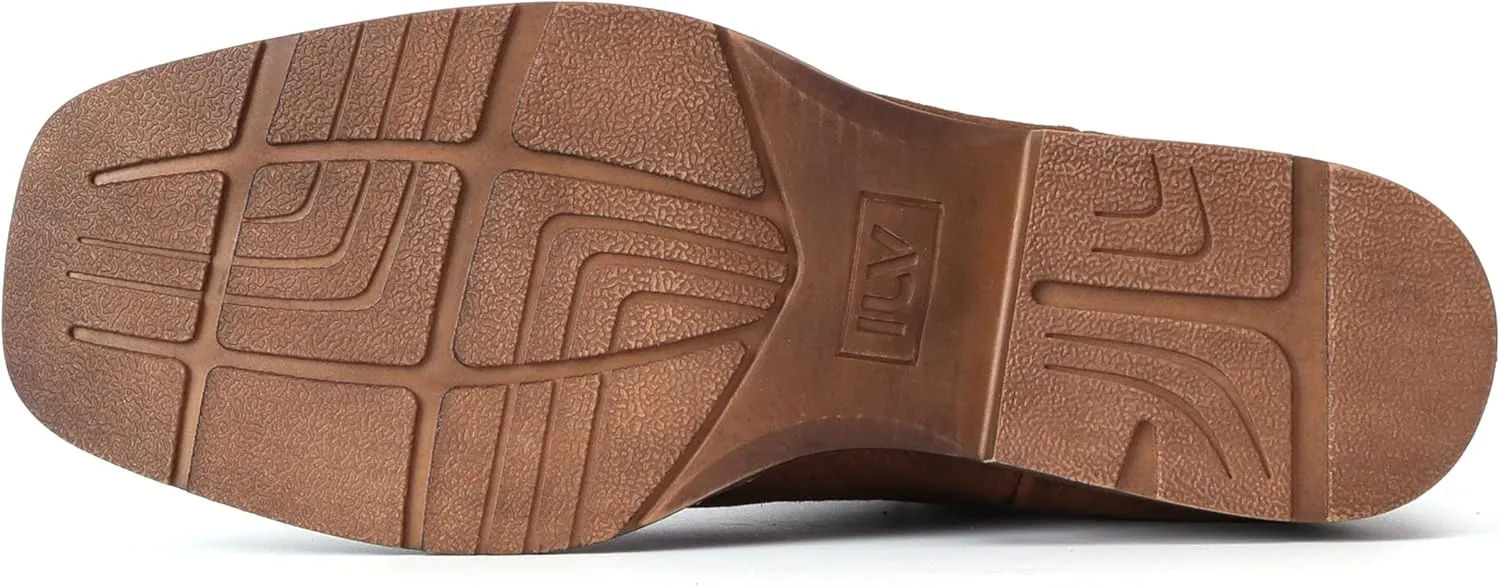 IUV Genuine Cowhide Suede Chelsea Boots For Men Western Boots Ankle Boot Casual Dress Slip On