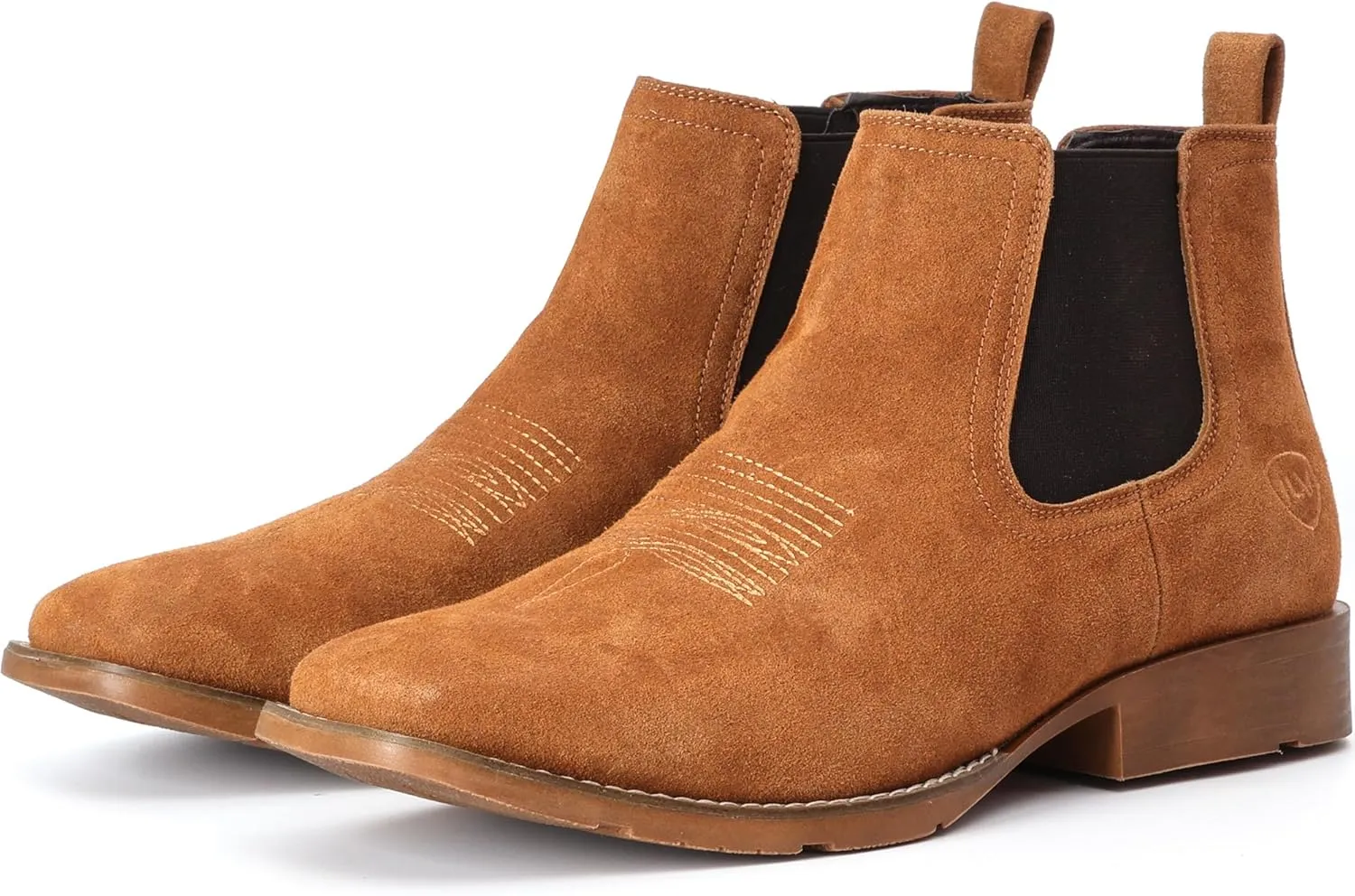 IUV Genuine Cowhide Suede Chelsea Boots For Men Western Boots Ankle Boot Casual Dress Slip On