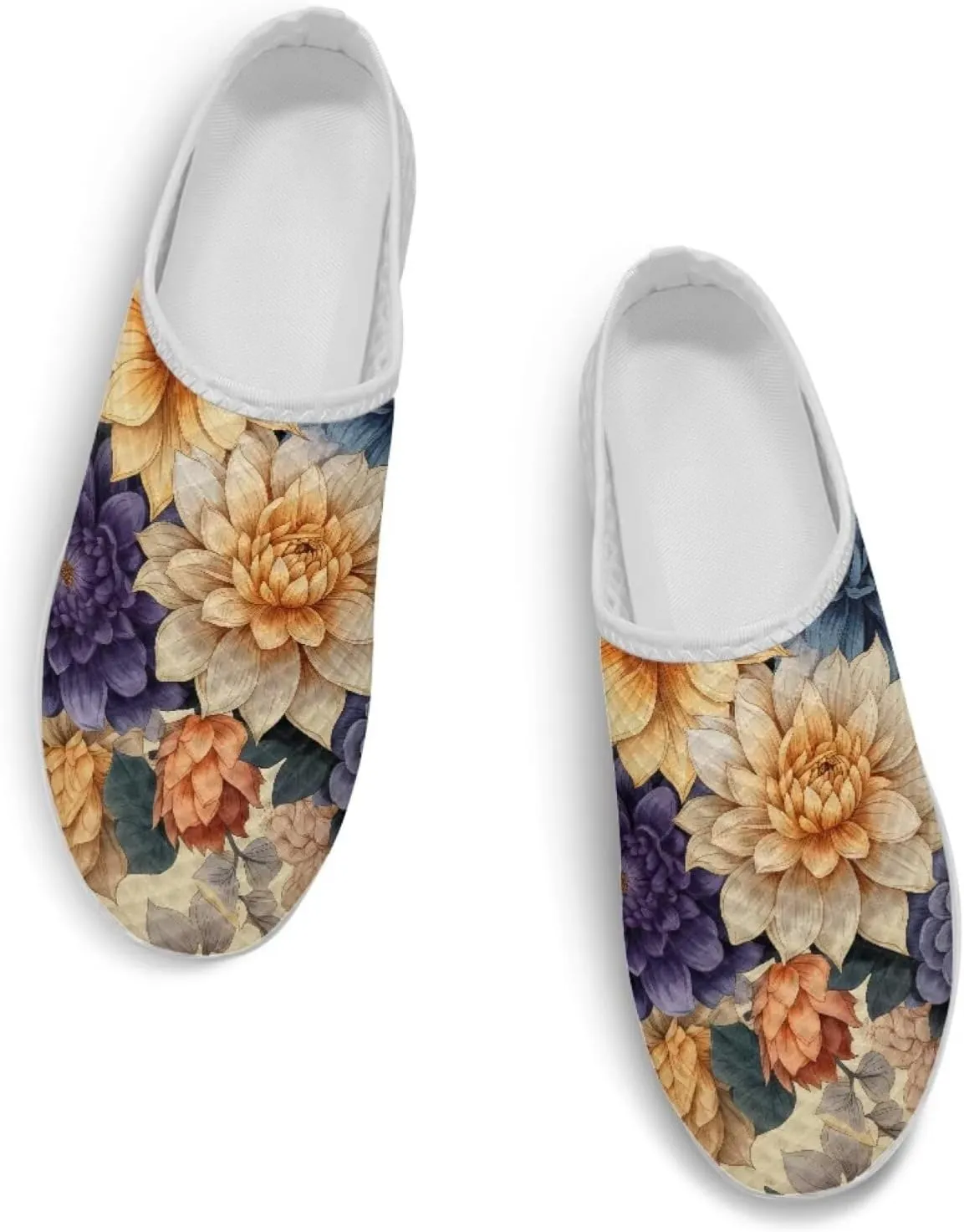 Jeiento Womens Slip On Walking Shoes Breathable Flat Mules Shoe with Arch Support Lightweight Comfort Open Back Casual Sneakers