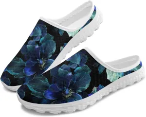 Jeiento Womens Slip On Walking Shoes Breathable Flat Mules Shoe with Arch Support Lightweight Comfort Open Back Casual Sneakers