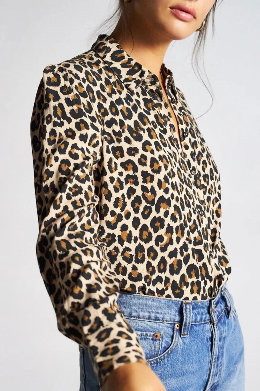 Kate L/S Woven - Leopard