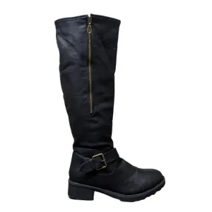 Ladies Knee-High Fur-Lined Faux Leather Riding Boots Size UK 5 / EU 38 / US 7
