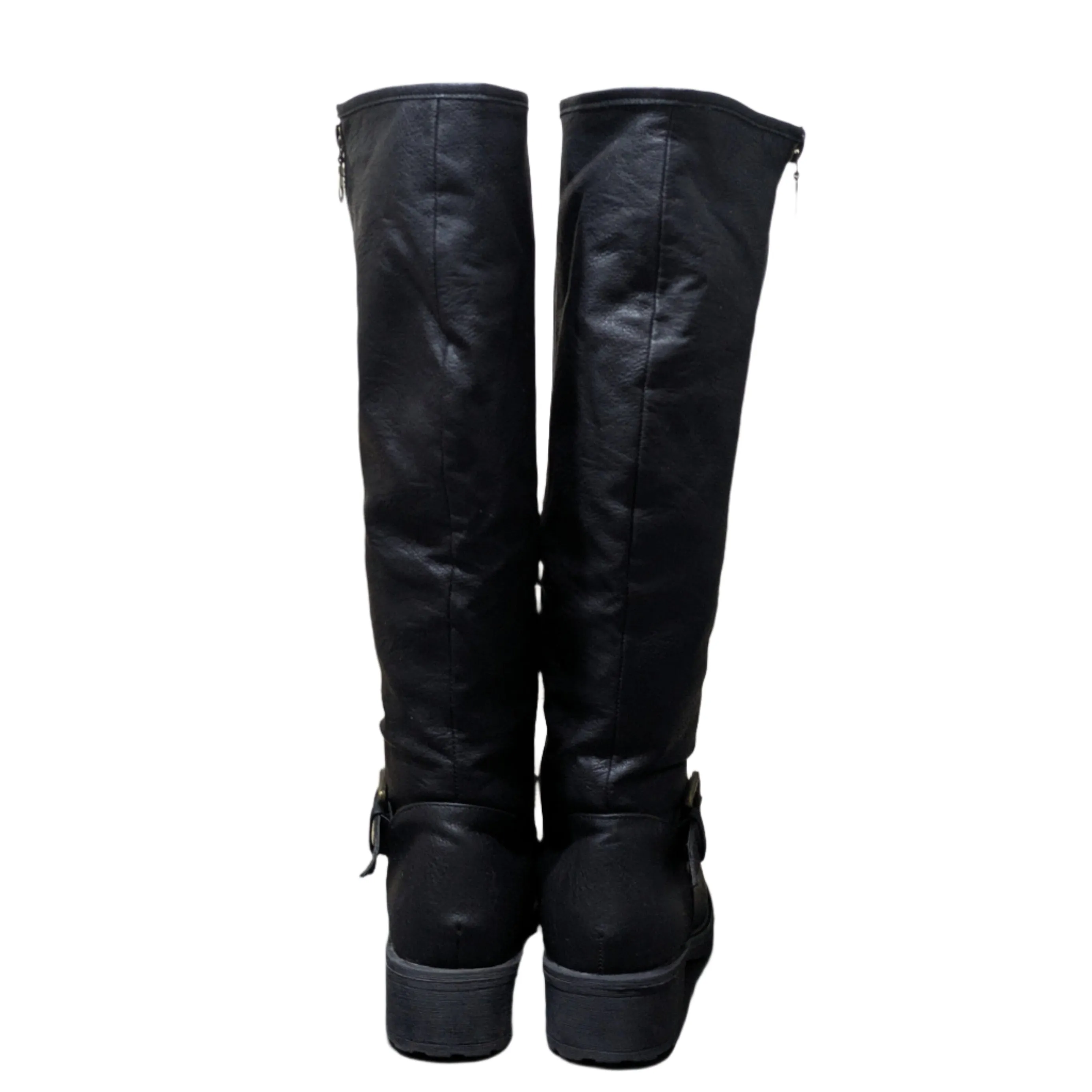 Ladies Knee-High Fur-Lined Faux Leather Riding Boots Size UK 5 / EU 38 / US 7