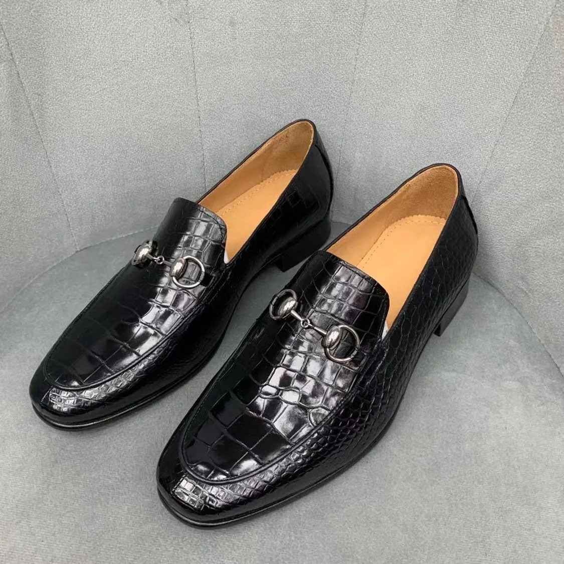 Men's Handmade Genuine Crocodile Shoes