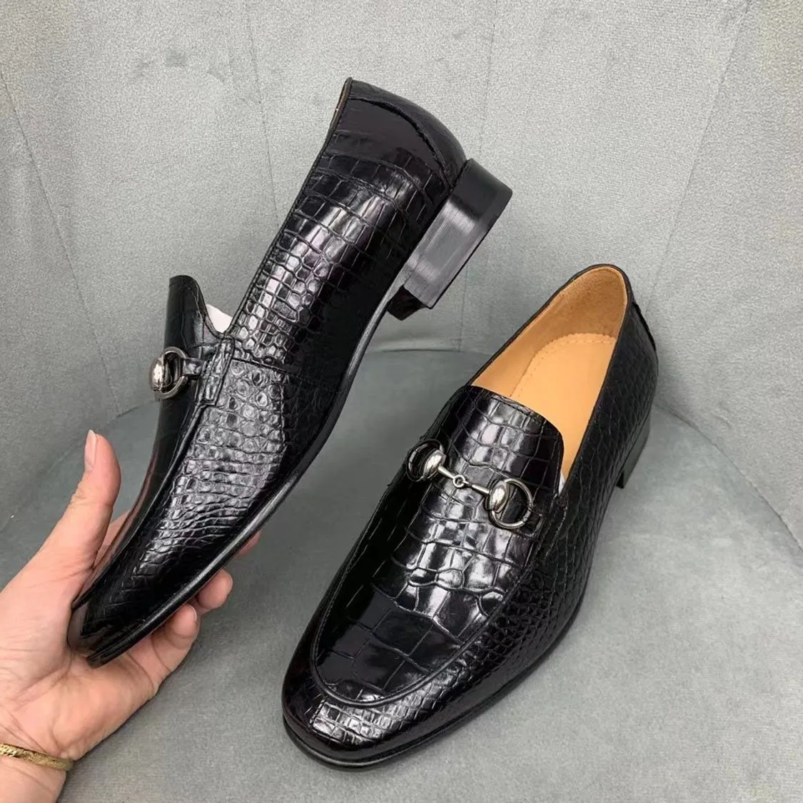 Men's Handmade Genuine Crocodile Shoes