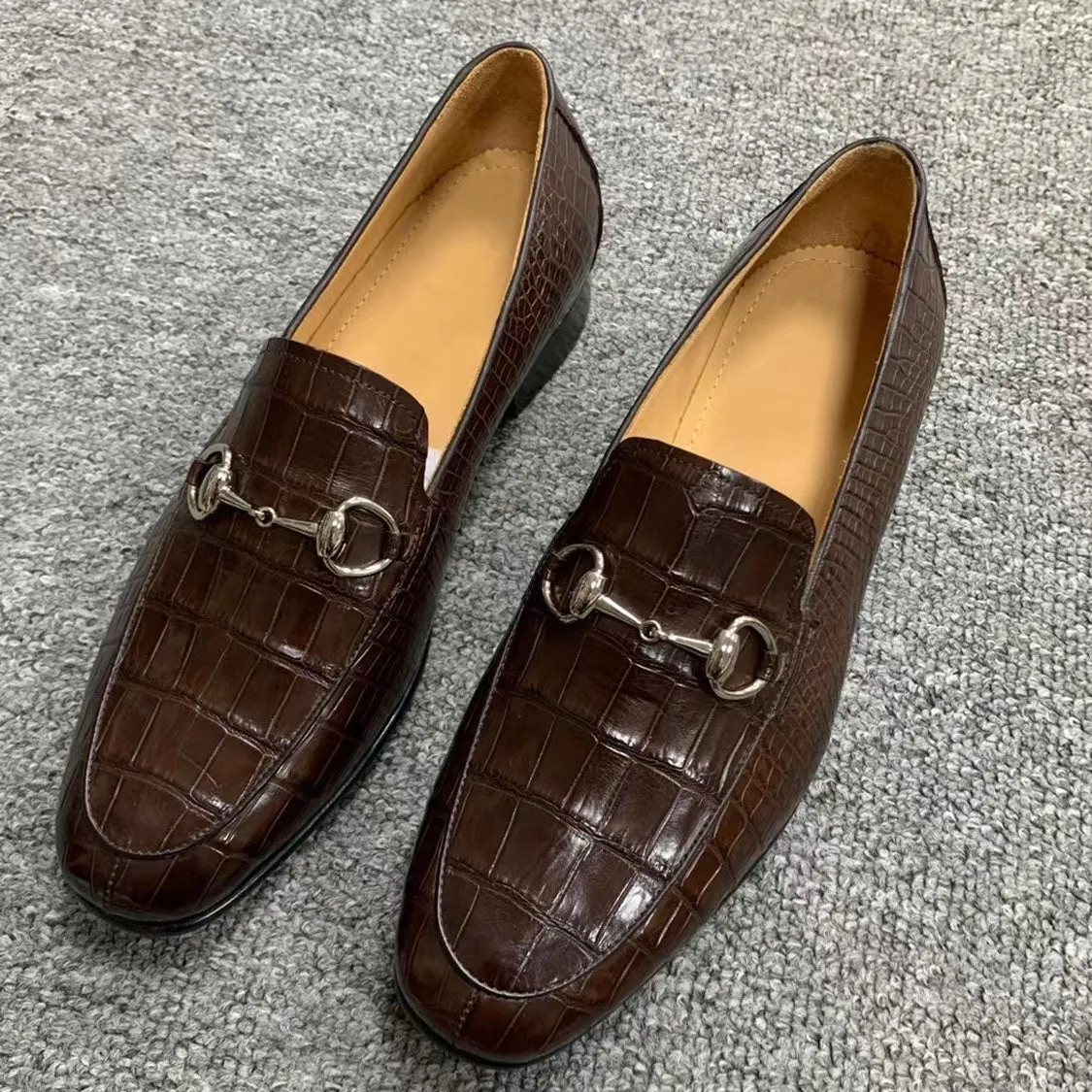 Men's Handmade Genuine Crocodile Shoes