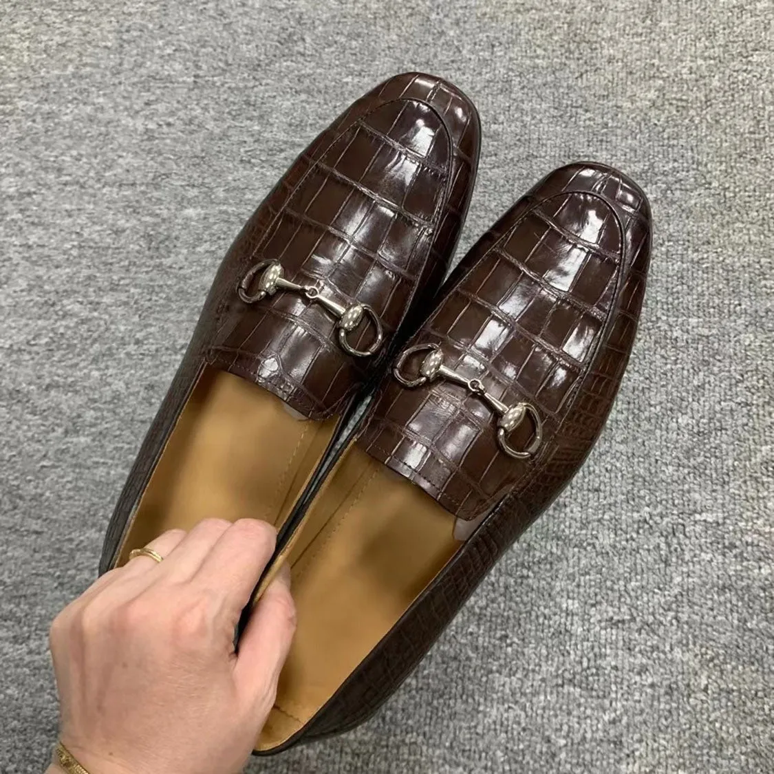 Men's Handmade Genuine Crocodile Shoes