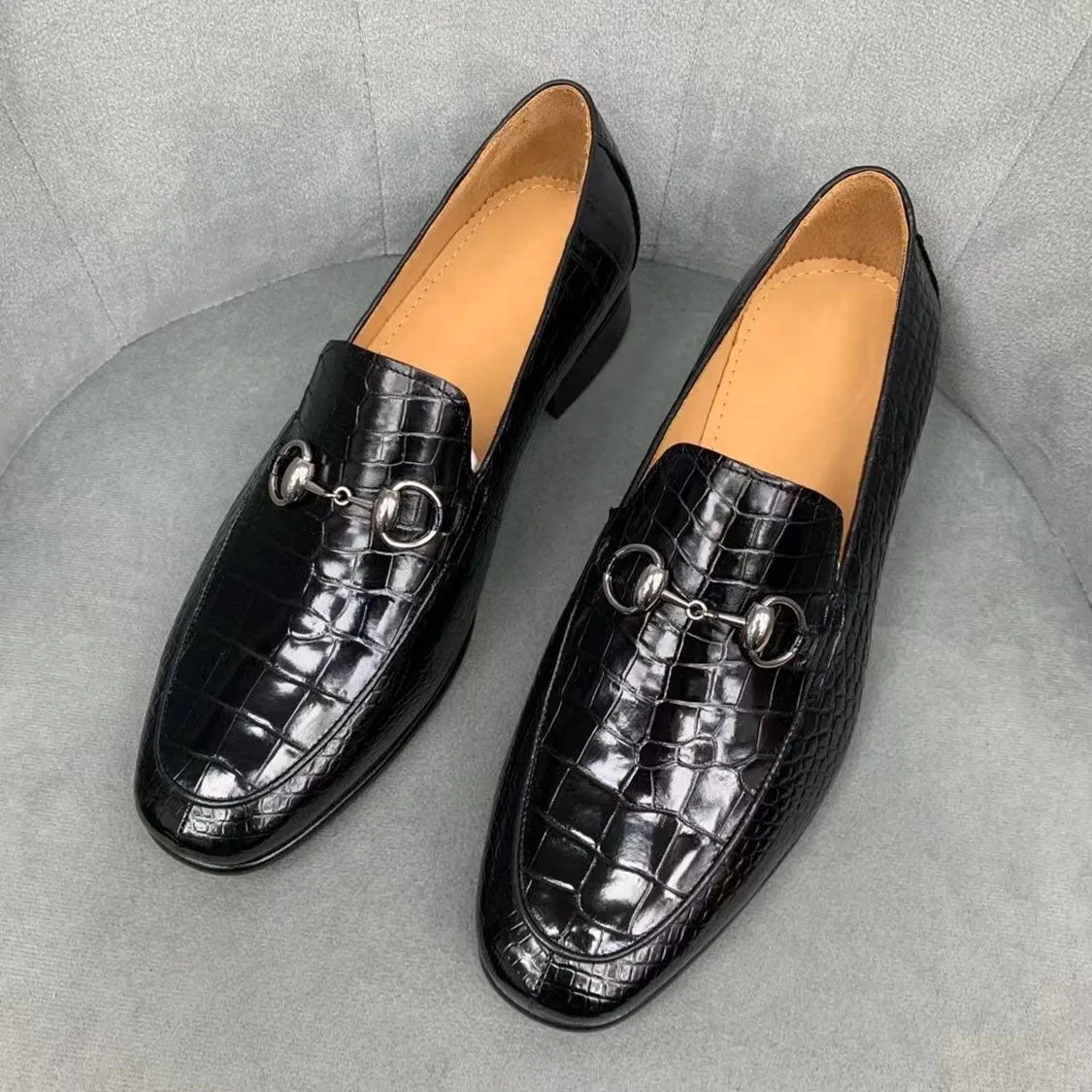 Men's Handmade Genuine Crocodile Shoes