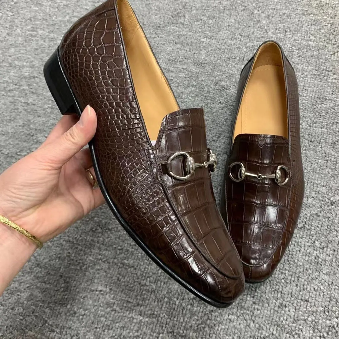 Men's Handmade Genuine Crocodile Shoes