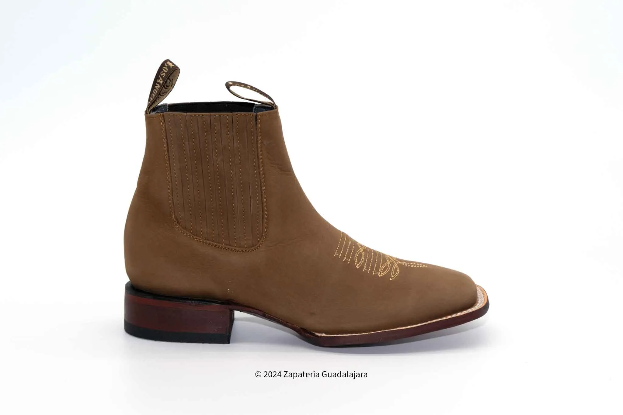 MEN'S WIDE SQUARE TOE NOBUCK TABACO LEATHER BOOT-70BM6361