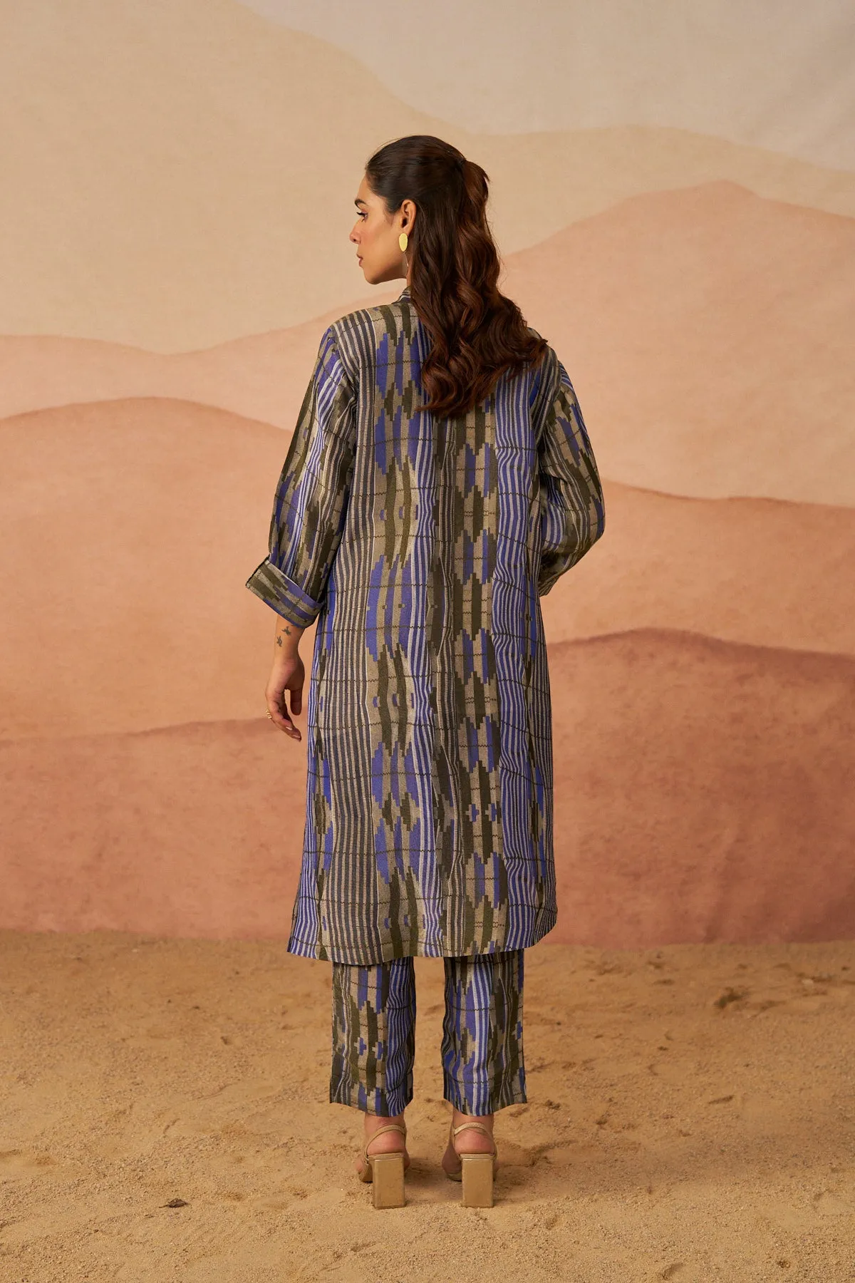 Mussel Print Tissue Asymetric Set