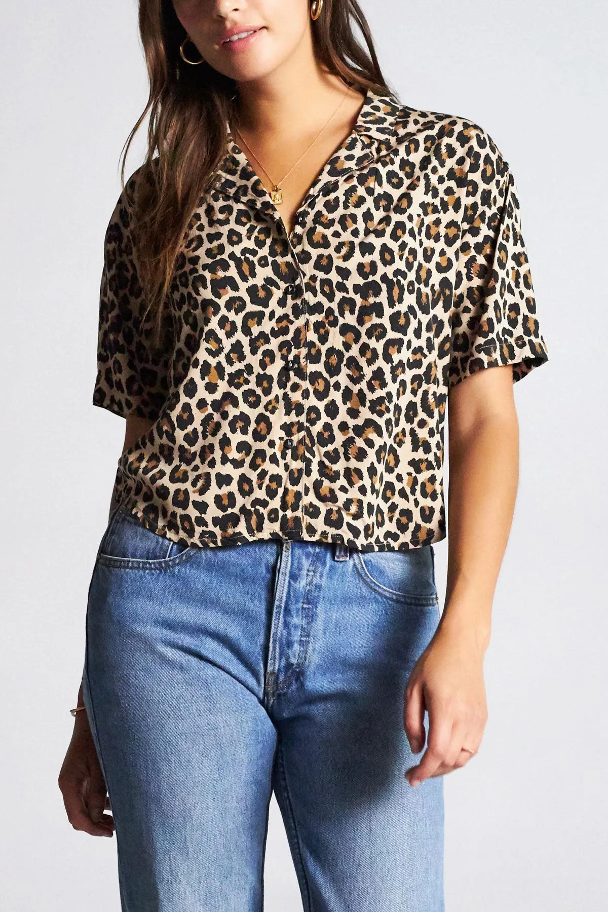 Naomi S/S Woven - Leopard