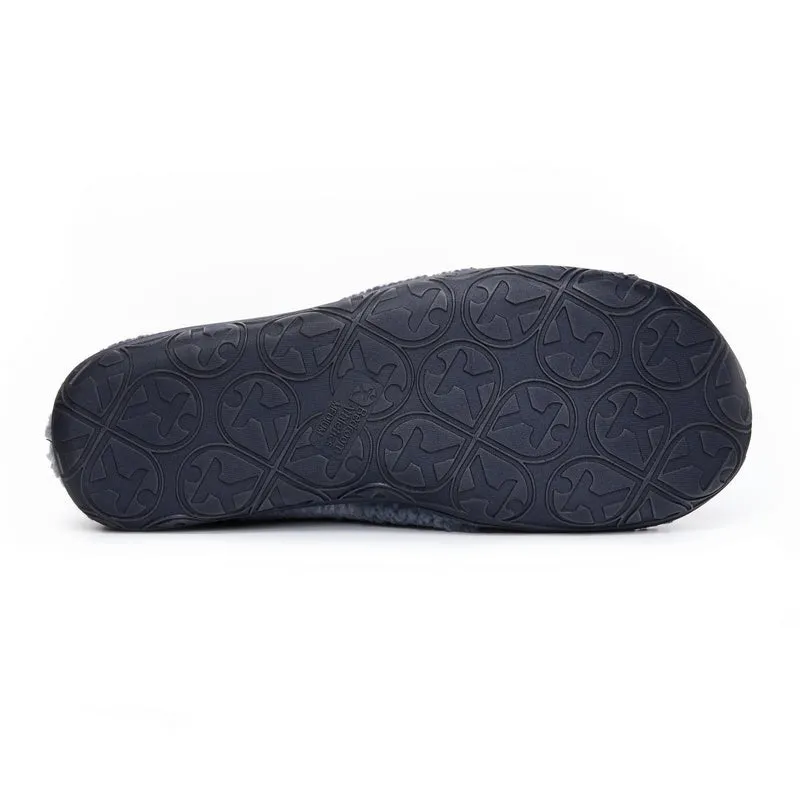 Neeson - Shorter Length Check Sherpa Slipper Boot - Navy Check