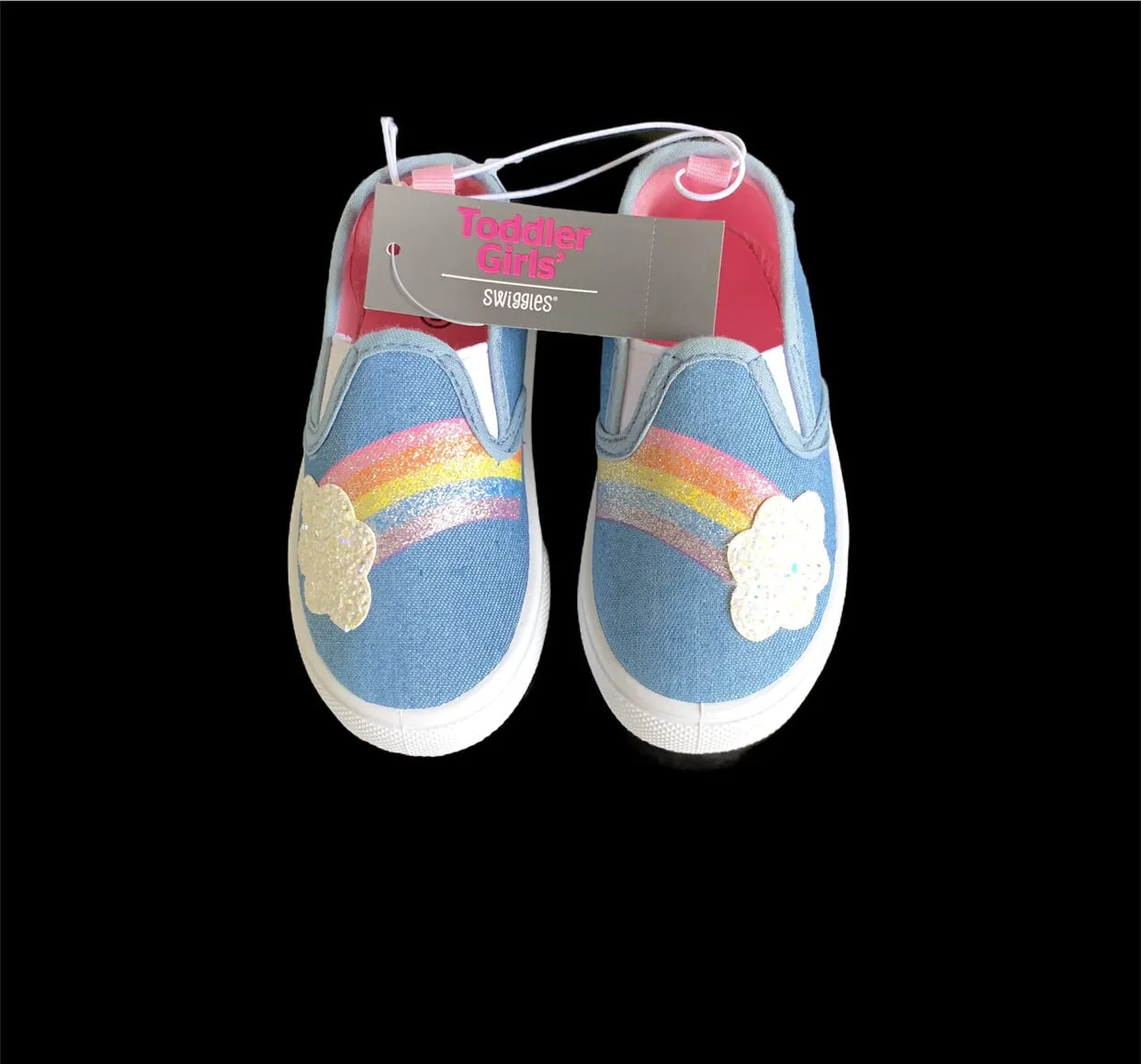 NEW Swiggles Toddler Slip on Casual Sneakers Rainbow, Sz 8