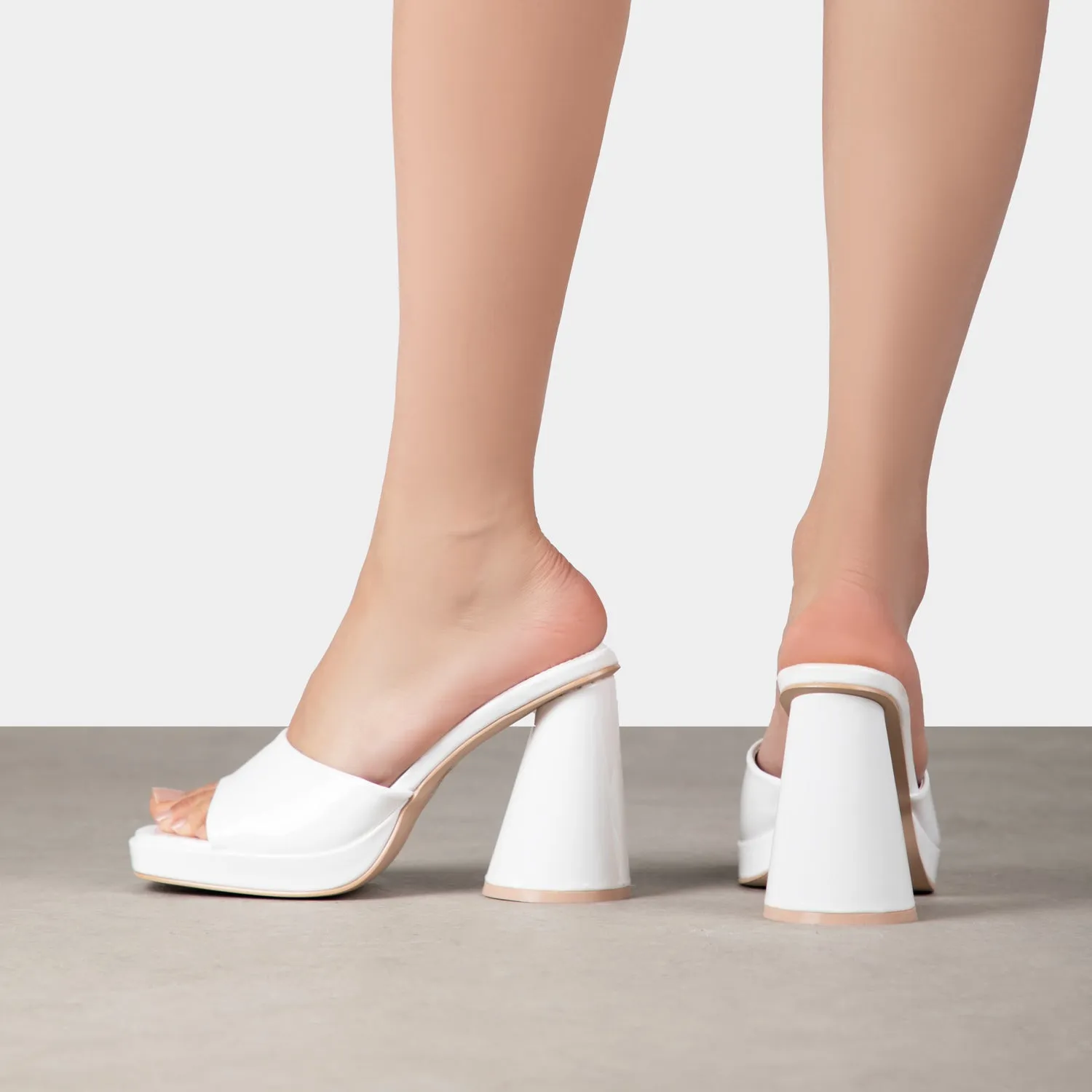 RAID Kiko Block Heeled Mule in White