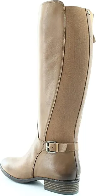 Sam Edelman Paxten Whiskey Leather Side Zip Round Toe Block Heel Knee High Boots