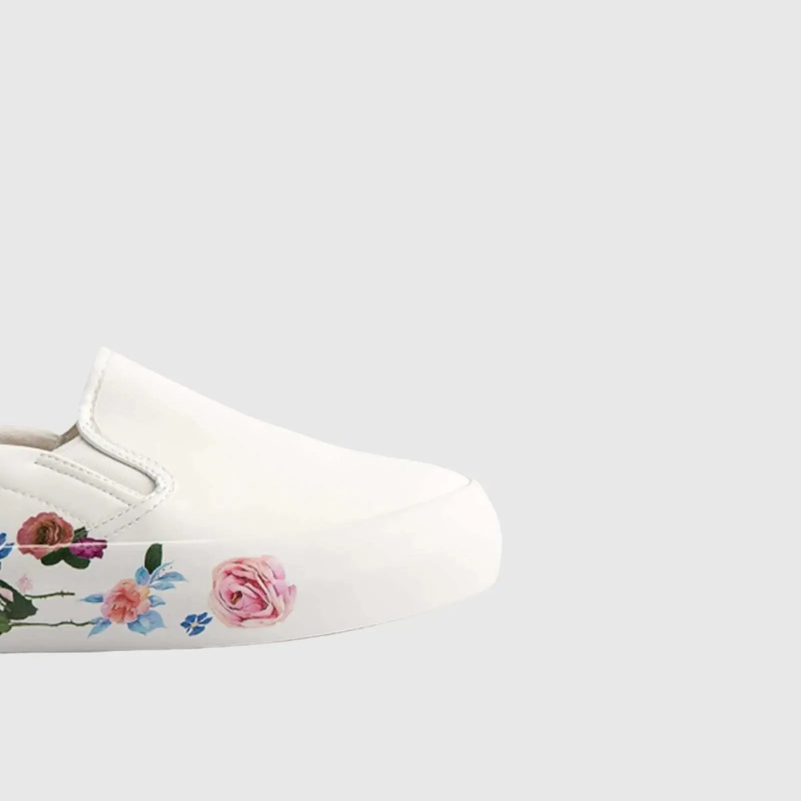 Slip On Sneaker White Floral 10581