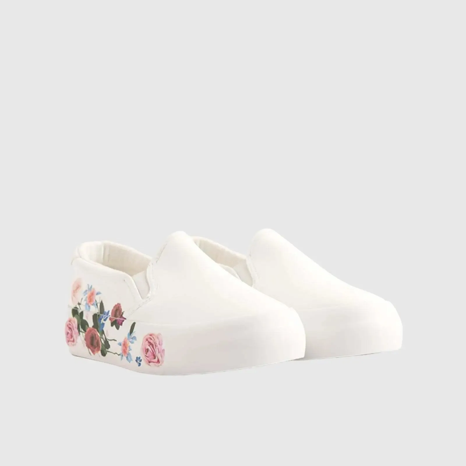 Slip On Sneaker White Floral 10581