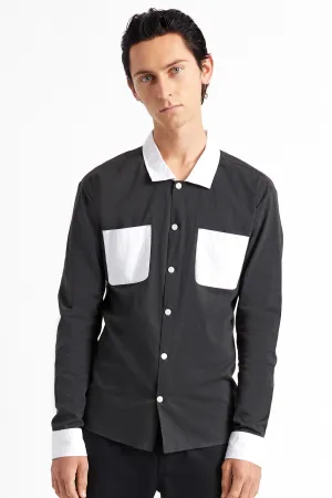 Strummer L/S Woven - Black/White