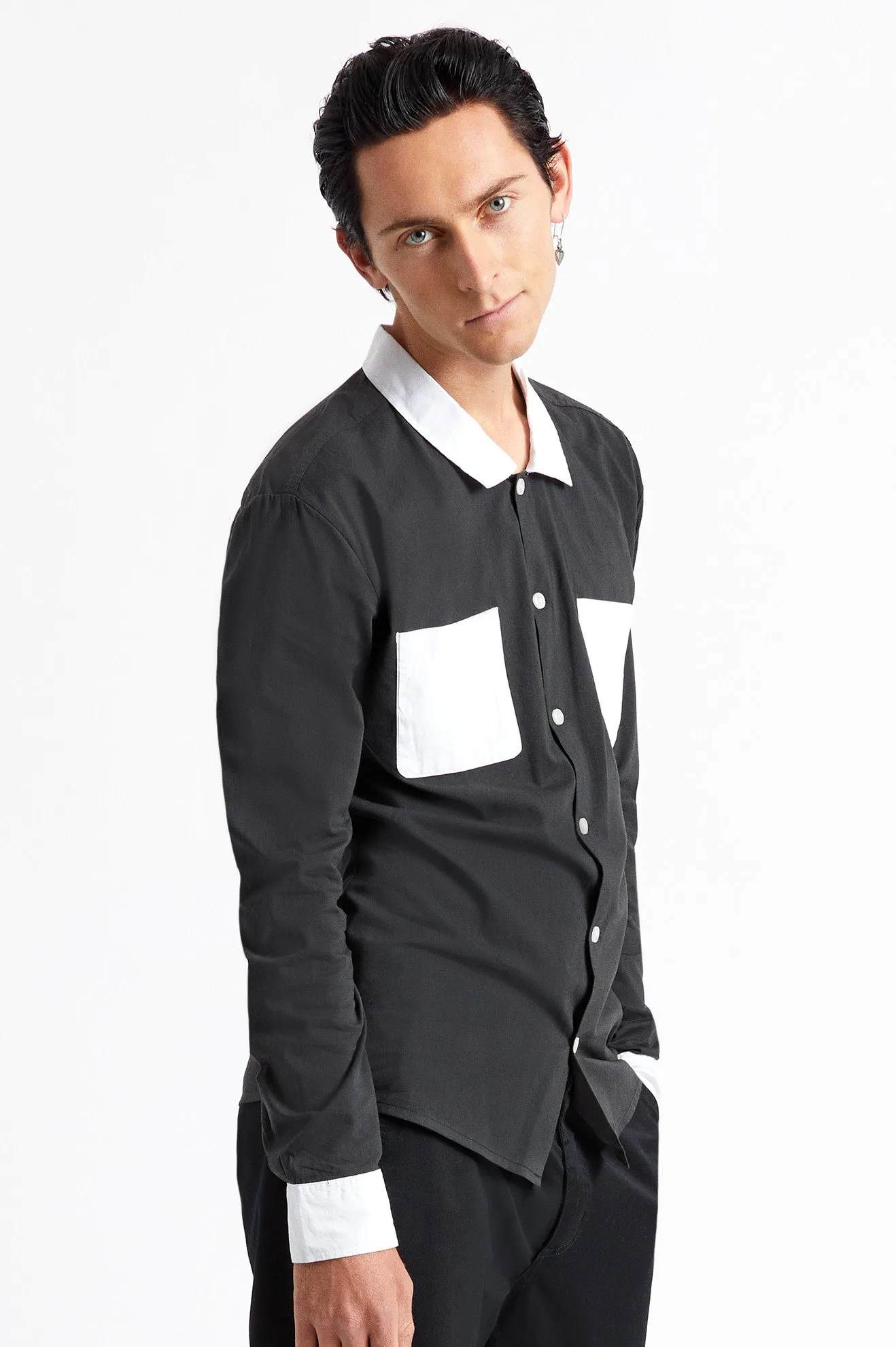 Strummer L/S Woven - Black/White